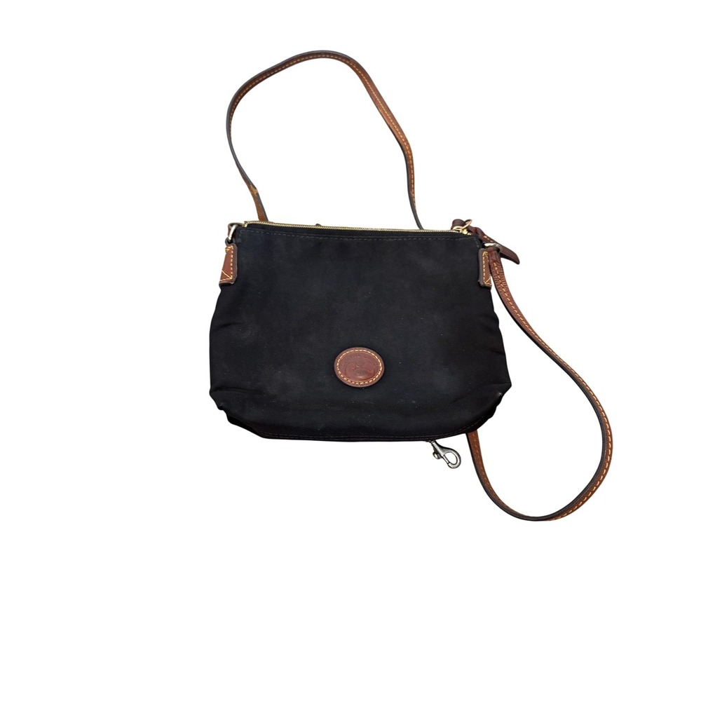Dooney & Bourke Crossbody Bag Womens‎ Small Black Canvas Leather Duck Logo Purse